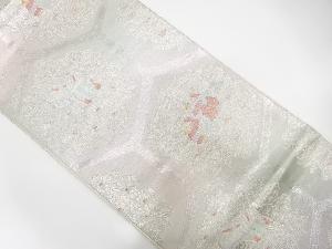 亀甲に鴛鴦・御所車・花模様織り出し暈し袋帯